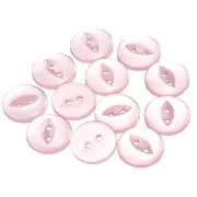 12pcs Pink Round Sewing Buttons 18mm Resin 2-Hole Fish Eye Craft Button