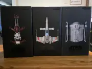 Star Wars T-65 X-Wing, Tie Avanced X1, & 74-Z Speeder Bike Battling Drone -NEW