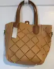 "Louenhide" - Vegan Leather Handbag Camel w/Inside Zippered Pocket & Smaller Bag