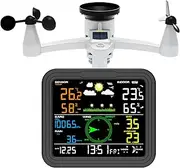 Urageuxy Weather Station Wireless Indoor Outdoor, Home Weather Stations with Rain Gauge, Wind Speed/Direction, Temperature, Humidity, Moon Phase, Weather Forecast, Barometer Pressure and Alarm Clock