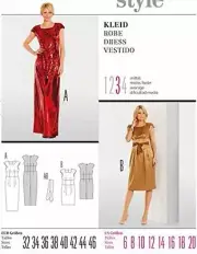 Burda Sewing Pattern 7334 Misses Evening / Cocktail Dress - Size 6-20