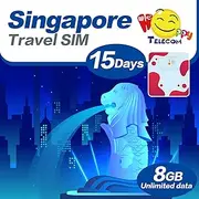Happy 5G Singapore Sim 15 Days Unlimited Data Travel Sim Card | No Daily Limit | 8GB of 5G High-Speed Data Then 128kbps | Easy Activation | No Registration