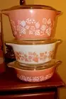 Rare Pink Pyrex Gooseberry Cinderlla Bake Serve and Store.