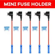 5 Pc 12V Low Profile Add A Circuit Fuse Tap Car Mini Micro Blade Fuse Box Holder