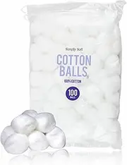 Cotton Wool Balls Natural Soft And Gentle Personal Care Cosmetic Beauty Skin Cleanser Balls Highly Absorbent White Pure Cotton Wool Tumbler Balls For Babies And Adults 3cm Diameter ((Pack Of 100))