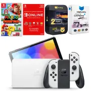 Nintendo Switch White OLED + Mario vs. Donkey Kong + NSO 1 Year Membership