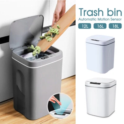 12-18L Smart Trash Bin Automatic Motion Sensor Rubbish Waste Bin Basket Toliet