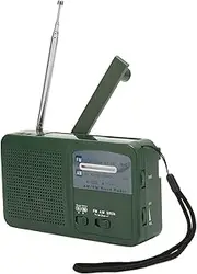 Emergency Radio,AM FM Portable Hand Crank Radio,Solar Radio with LED Flashlight for Emergency (Green)