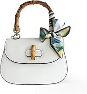 Women Crossbody Bag Bamboo Handle Purse Tote Shoulder Bag with zipper