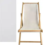 TBACW Replacement Canvas Replacement Cloth for Patio Lounge Chair Beach Sling Chair Reclining Beach Chair-No Wooden Frame-Only Replacement Canvas (White)