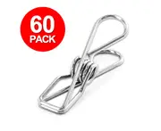 60PCS Clothes Pegs Stainless Steel Hanging Clip Pin Laundry Windproof Clamp