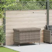 vidaXL Garden Storage Box with Wheels Grey 110x55x73 cm Poly Rattan