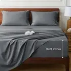 Extra Deep Pocket Queen Sheet Sets Fits 18"-24" in Deep Mattress -100% Cotton...