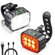 Bike Light Set Super Bright,Bike USB Rechargeable LED Light,Bike Light for Night Riding,Bike Front as shown