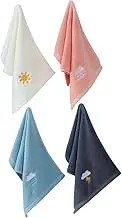 WEKAMOS 4Pcs Long Staple Cotton Towels Super Absorbent Quick Drying Towels for Face Bath Washcloths and Burping Cloths Gentle Touch for Sensitive Skin