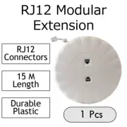 1x Durable Plastic 15M RJ12 MODULAR EXTENSION REEL - 2X RJ12 SOCKET TEL5060
