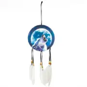 Howling At The Moon Wolf Illuminating 6" Dream Catcher Wall Hanging