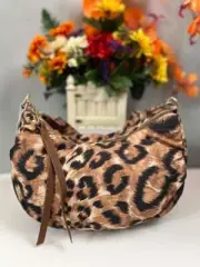 NWT VINCE CAMUTO Harlo Leopard Natural Woven Crossbody Bag