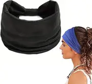 [Zodaqian] Headband, Elastic Exercise Headbands for Women, Non-Slip Soft Headbands, Suitable for Yoga Fitness Tennis Sports Running (Black)