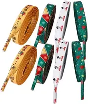 [CHILDWEET] 4 Pairs Christmas Laces Sneakers Shoelaces Xmas Star Shoe Laces Athletic Shoelace Sports Shoelaces Christmas Boot Laces Sneaker Laces Polyester Cotton Sports Shoes Flat Shoes Child