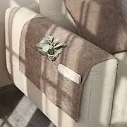 Couch Chair Armrest Storage Bag， Couch Chair Armrest Storage Bag Bed Caddy Pockets for Cell Phone Remote Control Storage Space Saver Magazine Sunglasses(Light Coffee Color)