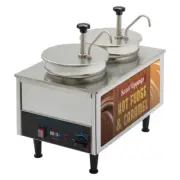 Benchmark Hot Fudge Caramel Food Topping Warmer 2 Pumps Adjustable Thermostat