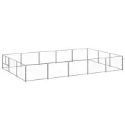 Dog Kennel Silver Steel Outdoor Garden Puppy Training Enclosure Play Pen Cage