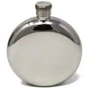 5 oz Discrete Round Pocket Alcohol Liquor Flask (Shiny) Stainless Steel