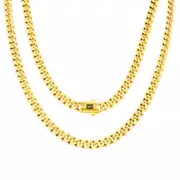 14k Yellow Gold Royal Monaco Miami Cuban Link 5mm Chain Pendant Necklace 22"