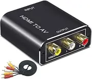 Premium Aluminium AV to HDMI Converter – RCA to HDMI Adapter with HDMI Cable & Power Supply, PS2 to HDMI Converter for PS2/PS3/Xbox/VHS/DVD (1080P Upscaling, PAL/NTSC)