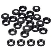 40 Pcs M6 Countersunk Washer Aluminum Alloy Countersunk Finish Washer, Black