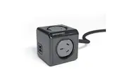 Allocacoc PowerCube 4 Socket 2 USB Power Board Mount w 3m Extension Cord Black