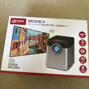 GPX 1280 x 720 All In One Movie + LED Projector & Screen Kit w/120" Screen New