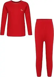 [FEESHOW] Unisex Boys Girls Thermal Underwear Set Long Sleeve Base Layers Shirt with Leggings Thermal Suit