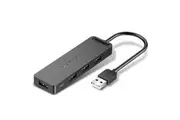 Vention 5-in-1 USB 2.0 Hub with Power Supply - Black 4 Port USB 2.0 - 0.15m