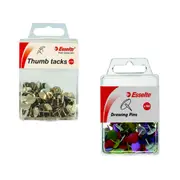 Esselte Thumb Tacks Drawing Pins (100pk) - Assorted