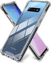 ProCase Galaxy S10 Plus Case, Slim Hybrid TPU Bumper Cushion Cover with Reinforced Corners, Transparent Scratch Resistant Rugged Cover Protective Case for Samsung Galaxy S10+ 2019 Release –Black Frame