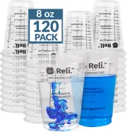 (120 Pcs) 8 Oz Paint Mixing Cup/Resin Mixing | Disposable Measuring Cups | Clear