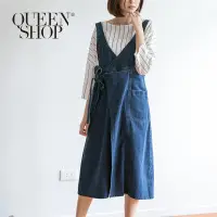 在飛比找蝦皮商城優惠-Ｑｕｅｅｎ Ｓｈｏｐ【03060179】造型交叉牛仔吊帶連身