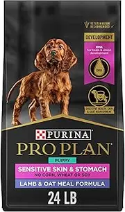 Purina Pro Plan with Probiotics, Sensitive Stomach Dry Puppy Food, Sensitive Skin & Stomach Lamb & Oat Meal - 24 lb. Bag
