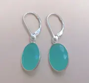 NEW STERLING SILVER CHALCEDONY BEZEL ARTISAN SUNDANCE CHARM EARRINGS HANDMADE