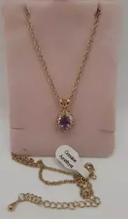 Vintage Genuine Amethyst Necklace Pendant