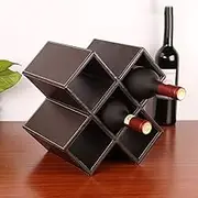 Wine Rack Home Red Holder Wine Glass Rack Bar S,Solid Wood + Leather Creative Wine Cabinet Decoration Living Room Restaurant Kitchen Home Practical,6 Elegant Interesting KeYJ