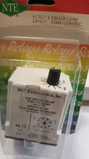 NTE R30-11D10-24K 24 VDC Time Delay Relay .1-10 Seconds DPDT,
