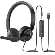Headset with Mic, USB Headset with Microphone, Computer Headset with Noise Ca...