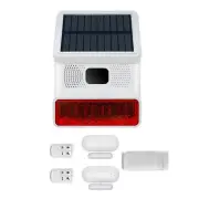 White Solar Wireless Home Security burglar Alarm system with Remote Control