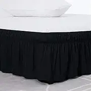 Elasticated Bed Skirt,Wrap Around Bed Skirts, Valance Sheet Double Hotel Bed Skirt Wrap Around Elastic Bed Shirts Without Bed Surface 38cm Height for Home Decor(Coffee,120 x 200 x 38cm)