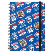 Western Bulldogs AFL Hard Cover Through the Years Logo Spiral Bound A5 Notebook
