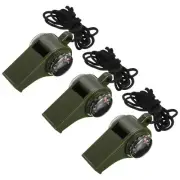 Multifunctional Whistle, 3 Pack 3-in-1 Survival Whistle with Compass Thermometer