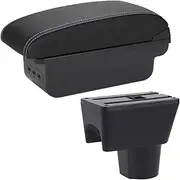 Car Armrests Armrest Fit for Nissan Terrano 3 Renault Duster Oroch Car Armrest Box 2012-2018 Storage Box Parts Car Accessories Console Armrest(B3 Black White 3USB)